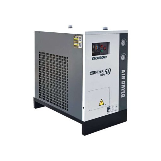 RUEGO RD 50 空气干燥机，正面图，高性能冷冻式空气干燥机，适用于要求最佳空气干燥度的大型工业环境。