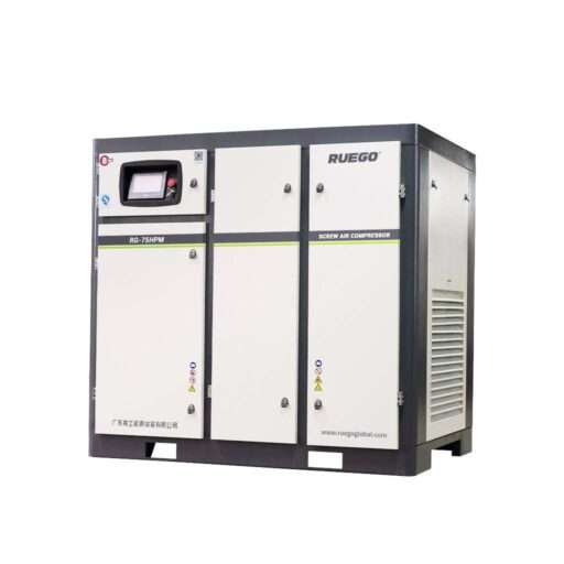 Винтовой воздушный компрессор RUEGO RG-75HPM предлагает энергоэффективные и надежные решения по сжатому воздуху для промышленного применения.
