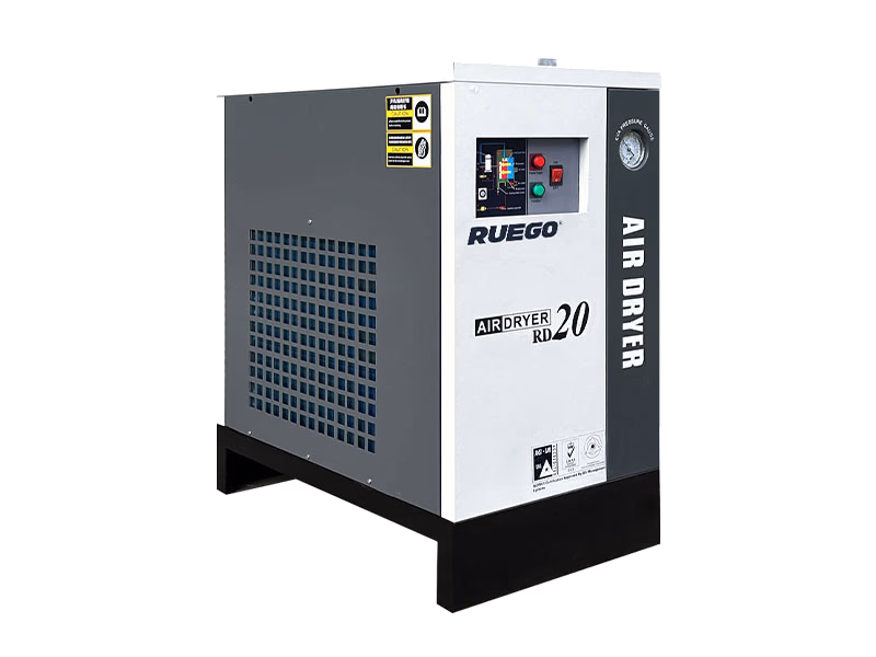 RUEGO RD20A refrigerated air dryer three-quarter view
